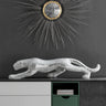 Finesse Decor Boli Panther Sculpture Glass and Chrome