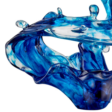 Finesse Decor Breaker Wave 21" Tall Sculpture Ocean Blue