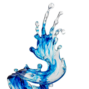 Finesse Decor Breaker Wave 21" Tall Sculpture Ocean Blue