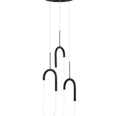 Finesse Decor LED Three Clips Chandelier Matte Black