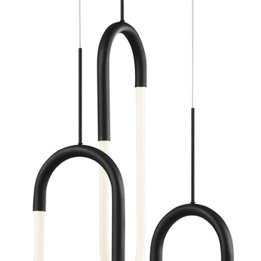 Finesse Decor LED Three Clips Chandelier Matte Black