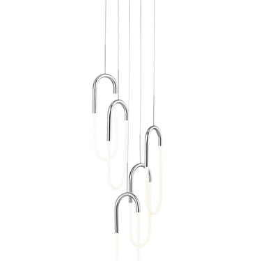 Finesse Decor LED Five Clips Chandelier Chrome