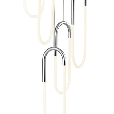 Finesse Decor LED Five Clips Chandelier Chrome