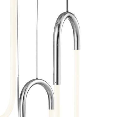 Finesse Decor LED Five Clips Chandelier Chrome