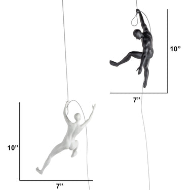 Finesse Decor Climbing Couple Set of Two Wall Sculptures Matte Black and Gold