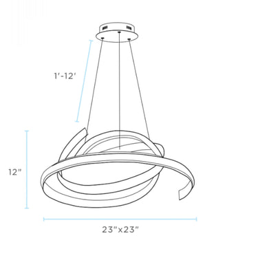 Finesse Decor Oslo LED Adjustable Chandelier Gold