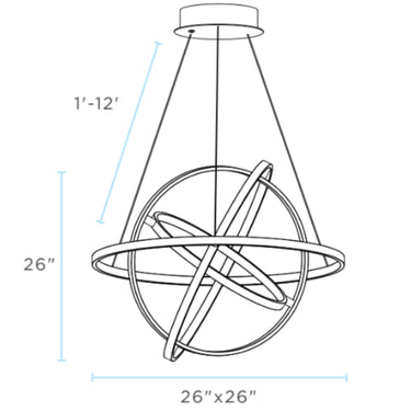 Finesse Decor Oxford LED Adjustable Chandelier Sandy Gold