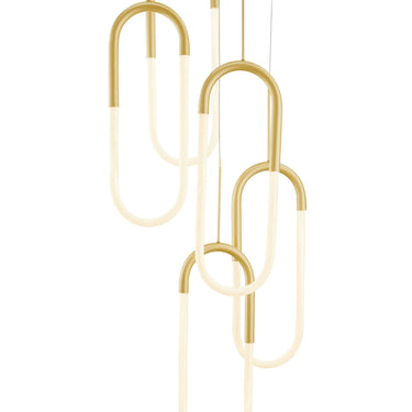 Finesse Decor LED Five Clips Chandelier Sandy Gold