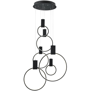 Finesse Decor Hong Kong LED Circular Chandelier Matte Black