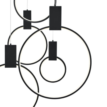 Finesse Decor Hong Kong LED Circular Chandelier Matte Black
