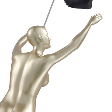Finesse Decor Climbing Couple Set of Two Wall Sculptures Matte Black and Gold