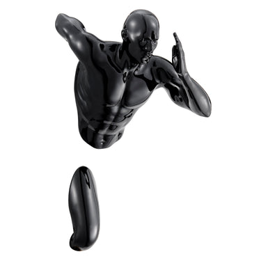 Finesse Decor Runner Man 13" Wall Sculpture Black