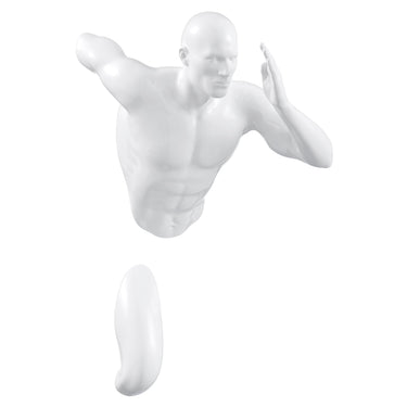 Finesse Decor Runner Man 13" Wall Sculpture White