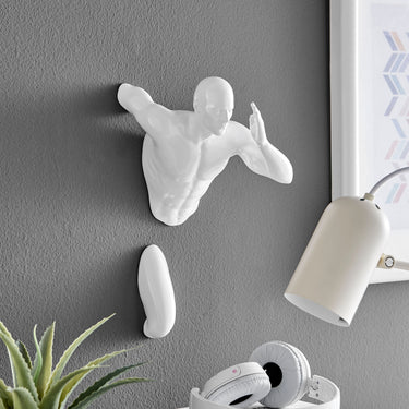 Finesse Decor Runner Man 13" Wall Sculpture White