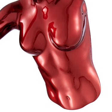 Finesse Decor Runner Woman 13" Wall Sculpture Metallic Red