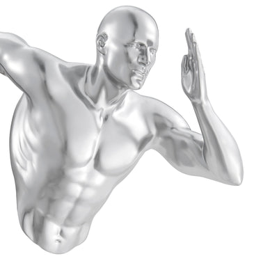 Finesse Decor Runner Man 13" Wall Sculpture Chrome