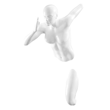 Finesse Decor Runner Woman 13" Wall Sculpture White