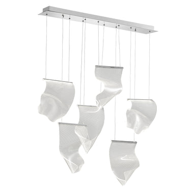 Finesse Decor Acrylic Lace 6 Light Chandelier Chrome
