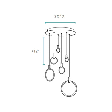 Finesse Decor Hong Kong LED Circular Chandelier Chrome