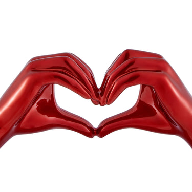 Finesse Decor Heart Hands Metallic Red
