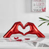 Finesse Decor Heart Hands Metallic Red