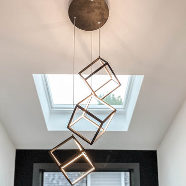 ET2 4 Square cube pendant in Polished Chrome, lifestyle view 2