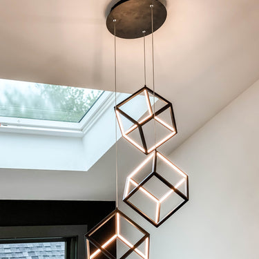 ET2 4 Square cube pendant in Polished Chrome, lifestyle view 3
