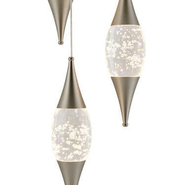 Finesse Decor Shinny Teardrops Round Chandelier Matte Nickel