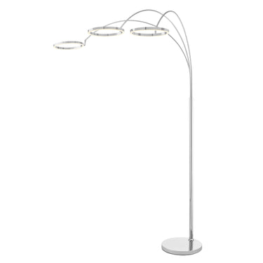 Finesse Decor LED Three Ring Hong Kong Arc Floor lamp Chrome, Not Dimmable
