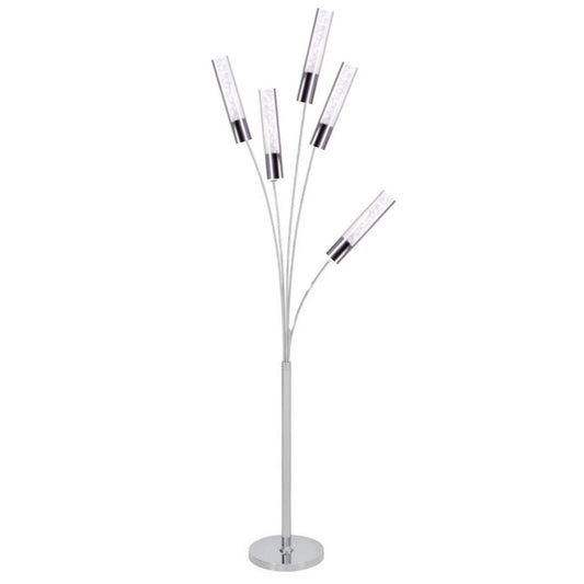 5 Crystal Round Cylinders Floor Lamp in Chrome Base 1