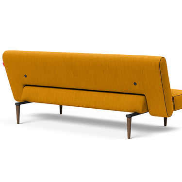 Unfurl sofa bed in Esina Cedar Brown used as a modern guest bed solution
