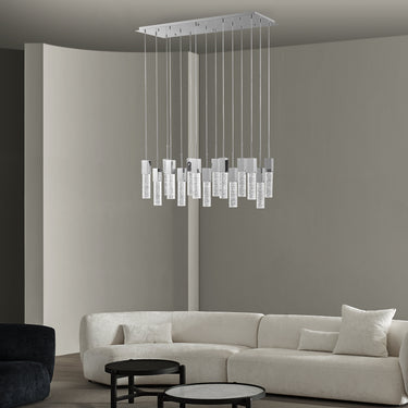 Finesse Decor Rectangular Crystal Chandelier 15 Light