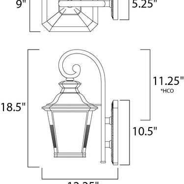 Maxim Lighting Knoxville LED Outdoor Wall Sconce Bronze