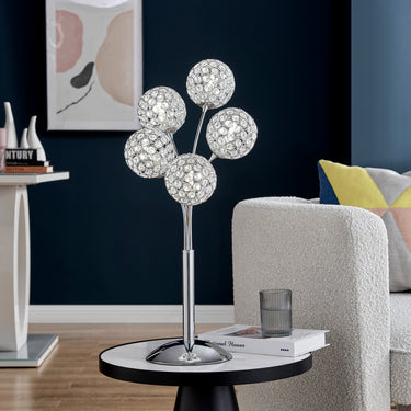 Finesse Decor Thailand Crystal Domes Table Lamp 5 Light