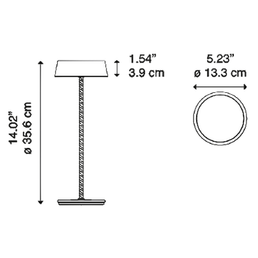 Diesel Living Rod Rechargeable Table Lamp