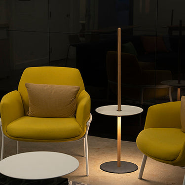 Nivel Portable LED Pedestal Lamp with Side Table by Pablo Designs - image 4