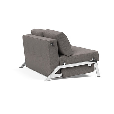 nnovation Living Cubed Full Size Sofa Bed in 521 Mixed Dance Grey with Chrome Legs for Small Spaces
