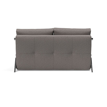 Modern full size sleeper sofa in 521 Mixed Dance Grey upholstery with chrome legs by Innovation Living