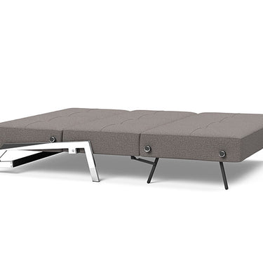 Innovation Living Cubed sofa bed with No-zag spring comfort in 521 Mixed Dance Grey and chrome legs