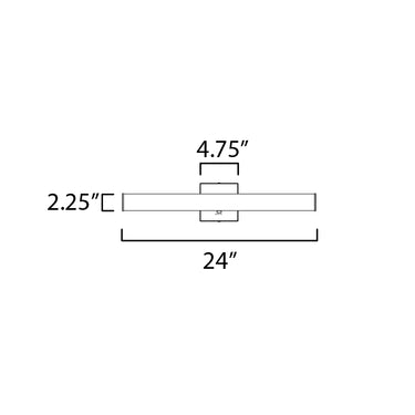 Maxim Lighting Rail 24" LED Bath Bar CCT Select Satin Nickel