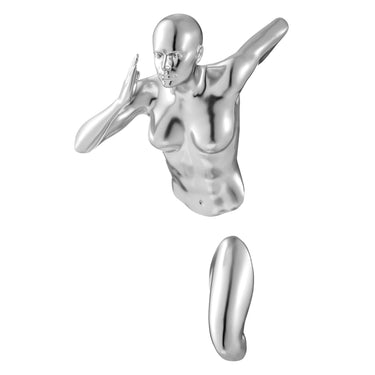 Finesse Decor Runner Woman 13" Wall Sculpture Chrome