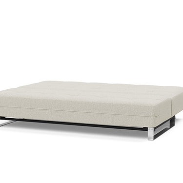 Contemporary Supremax D.E.L. sofa bed with deep seating and feather-fiber cushions in 527 Mixed Dance Natural