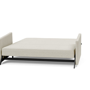 No-zag spring queen sofa bed with durable matt black steel legs