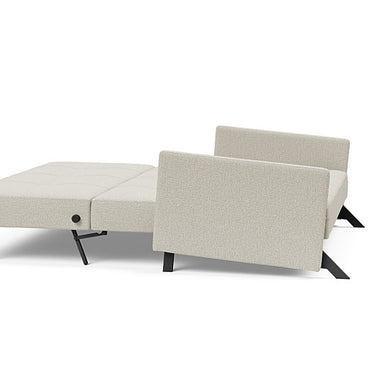 Modern queen size sleeper sofa transforming from loveseat to bed