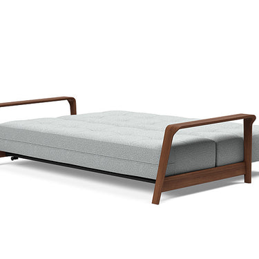 Ran D.E.L queen sleeper sofa bed 538 Melange Light Greyl with durable steel frame and feather fiberfill cushions