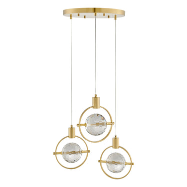 Finesse Decor Hollywood Circle 3 Light Pendant Gold
