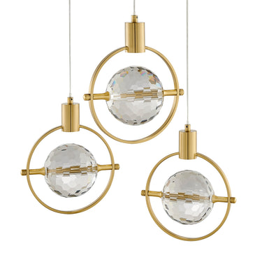 Finesse Decor Hollywood Circle 3 Light Pendant Gold