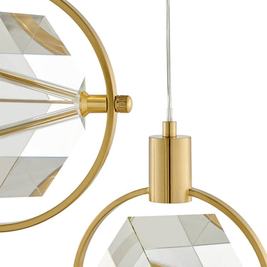 Finesse Decor Hollywood Cube 3 Light Pendant Gold