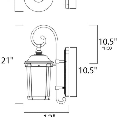 Maxim Lighting Dover LED Outdoor Wall Lantern Bronze