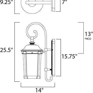 Maxim Lighting Dover LED Outdoor Wall Lantern Bronze